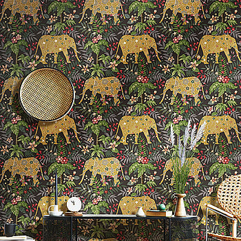 Galerie Wallcoverings Product Code 18549 - Into The Wild Wallpaper Collection - Black Colours -  