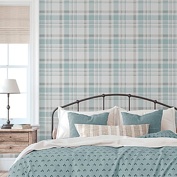 Galerie Wallcoverings Product Code 1906-1 - Spring Blossom Wallpaper Collection - Turqouise Grey White Colours -  