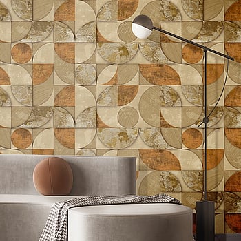 Galerie Wallcoverings Product Code 49312 - Stratum Wallpaper Collection - gold orange brown Colours -  