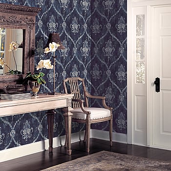 Galerie Wallcoverings Product Code CI38252 - Classic Silks 4 Wallpaper Collection - Blue, Silver Colours -  