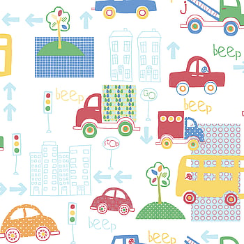 Galerie Wallcoverings Product Code G56010 - Just 4 Kids 2 Wallpaper Collection - Red Blue Green Yellow Orange Colours -  